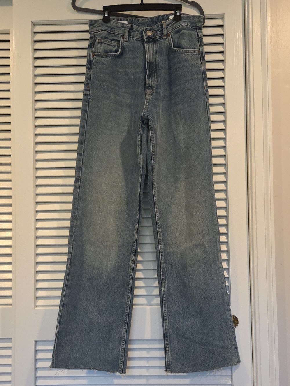 Zara Light Blue High-Rise Wide Leg Jeans